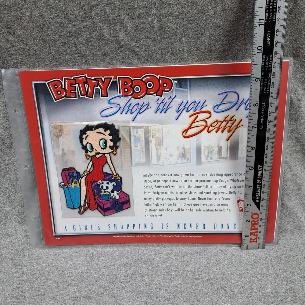 Betty‎ Boop Patch Shop Till You Drop Betty Pudgy Clothing Patch Collectible VTG
